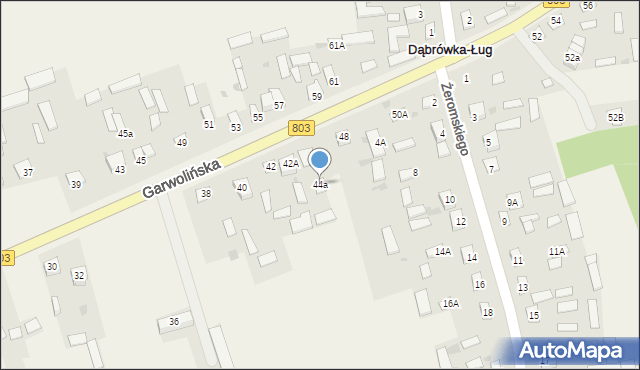 Dąbrówka-Ług, Garwolińska, 44a, mapa Dąbrówka-Ług