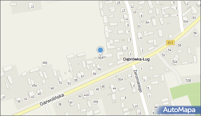 Dąbrówka-Ług, Garwolińska, 61A, mapa Dąbrówka-Ług