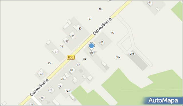 Dąbrówka-Ług, Garwolińska, 86, mapa Dąbrówka-Ług