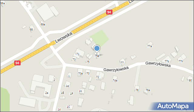 Dębica, Gawrzyłowska, 75a, mapa Dębicy