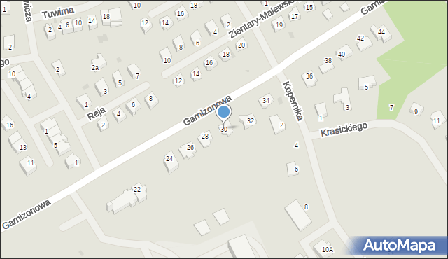 Dobre Miasto, Garnizonowa, 30, mapa Dobre Miasto