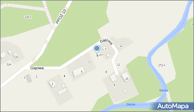 Dobrzyca, Gajowa, 6, mapa Dobrzyca