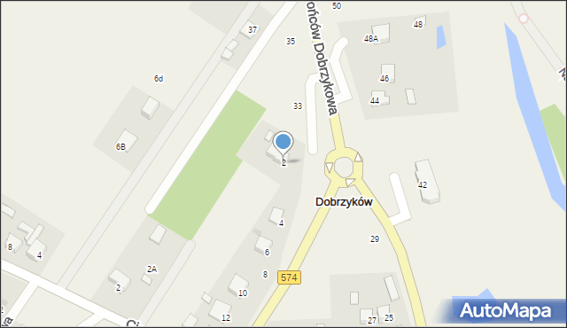 Dobrzyków, Gąbińska, 2, mapa Dobrzyków