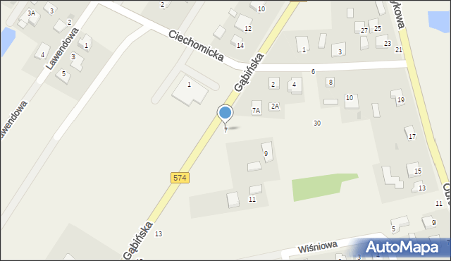 Dobrzyków, Gąbińska, 7, mapa Dobrzyków