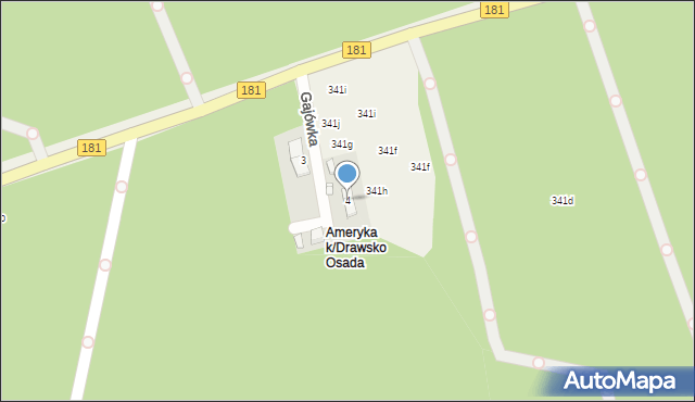 Drawsko, Gajówka, 4, mapa Drawsko