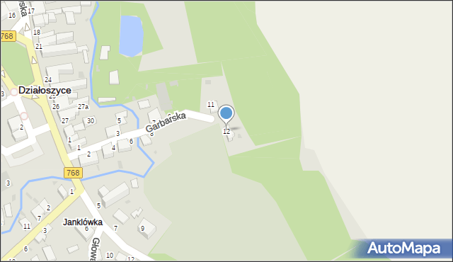 Działoszyce, Garbarska, 12, mapa Działoszyce