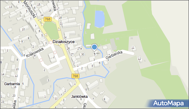 Działoszyce, Garbarska, 5, mapa Działoszyce