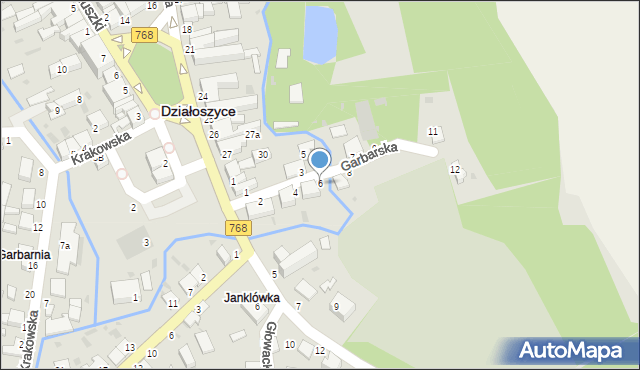 Działoszyce, Garbarska, 6, mapa Działoszyce