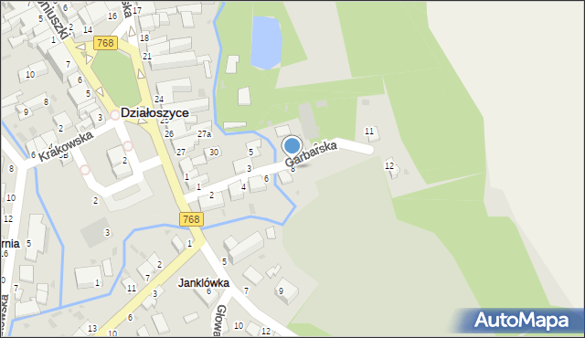 Działoszyce, Garbarska, 8, mapa Działoszyce