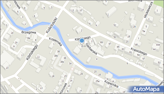 Dzierżoniów, Garbarska, 2a, mapa Dzierżoniów