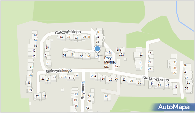 Elbląg, Gałczyńskiego Konstantego Ildefonsa, 42, mapa Elbląga