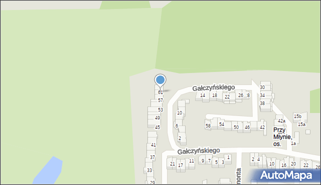 Elbląg, Gałczyńskiego Konstantego Ildefonsa, 61, mapa Elbląga
