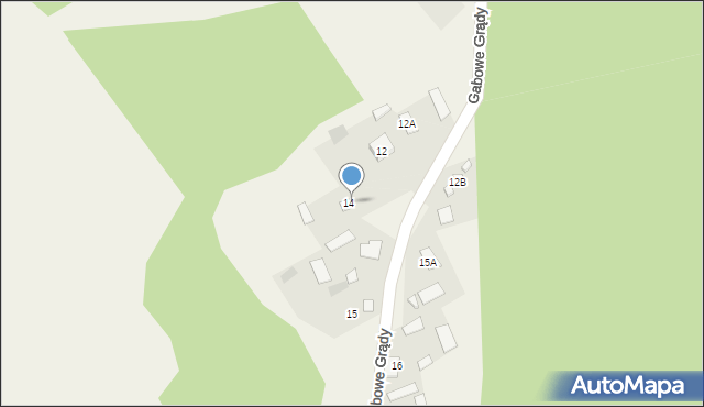 Gabowe Grądy, Gabowe Grądy, 14a, mapa Gabowe Grądy