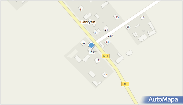 Gabrysin, Gabrysin, 10A, mapa Gabrysin