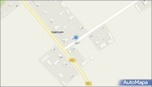 Gabrysin, Gabrysin, 13A, mapa Gabrysin