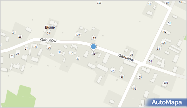 Gabułtów, Gabułtów, 34, mapa Gabułtów