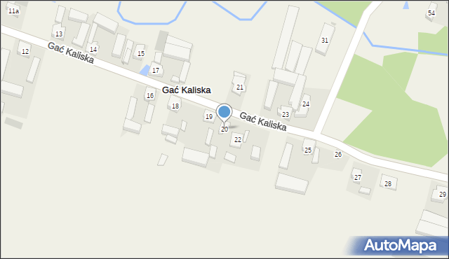 Gać Kaliska, Gać Kaliska, 20, mapa Gać Kaliska