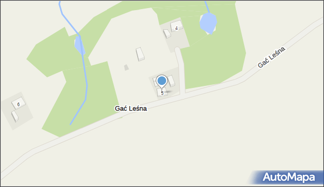 Gać Leśna, Gać Leśna, 5, mapa Gać Leśna