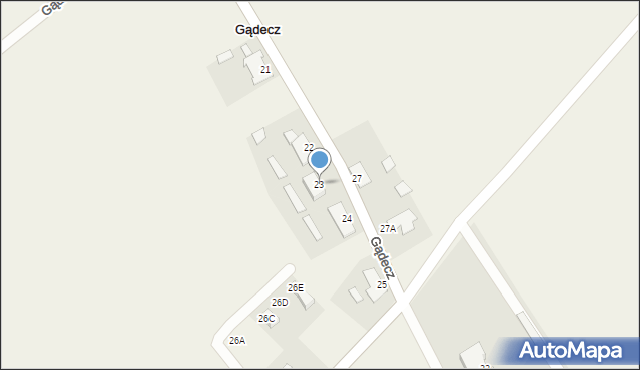 Gądecz, Gądecz, 23, mapa Gądecz