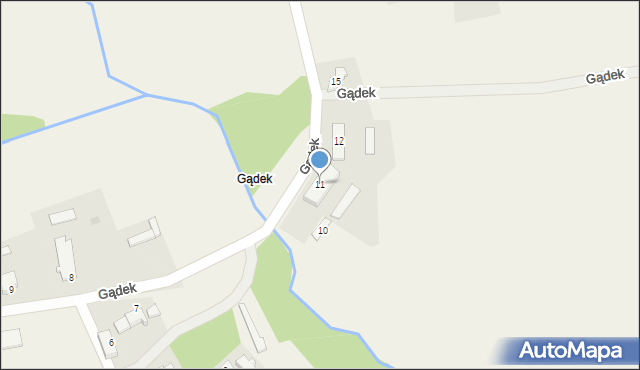 Gądek, Gądek, 11, mapa Gądek