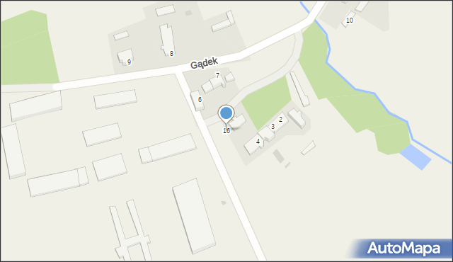 Gądek, Gądek, 16, mapa Gądek