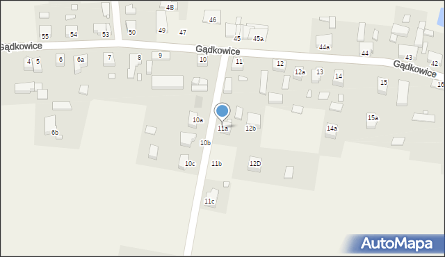 Gądkowice, Gądkowice, 11a, mapa Gądkowice