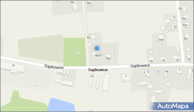 Gądkowice, Gądkowice, 55b, mapa Gądkowice