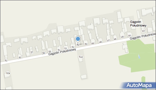Gągolin Południowy, Gągolin Południowy, 51, mapa Gągolin Południowy