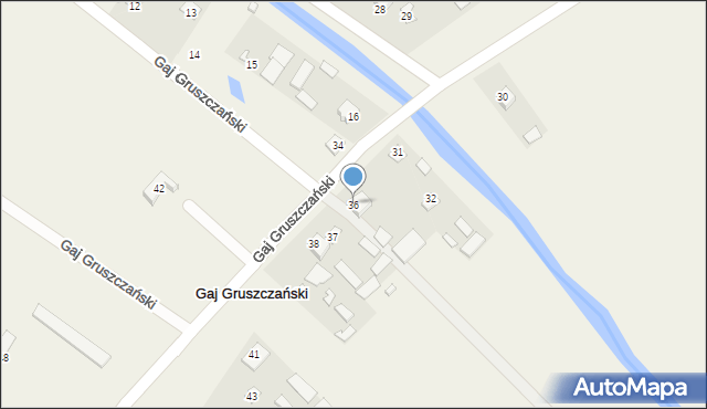 Gaj Gruszczański, Gaj Gruszczański, 36, mapa Gaj Gruszczański