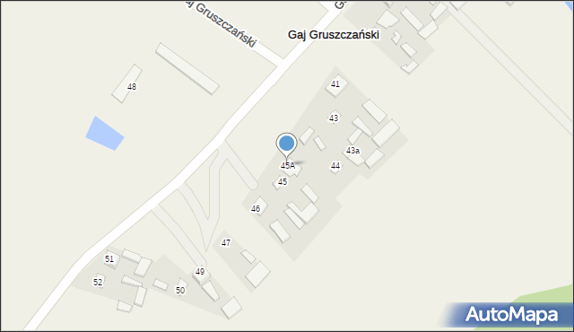 Gaj Gruszczański, Gaj Gruszczański, 45A, mapa Gaj Gruszczański