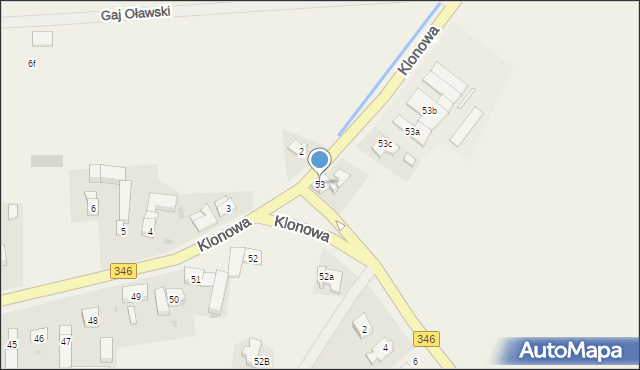 Gaj Oławski, Gaj Oławski, 53, mapa Gaj Oławski