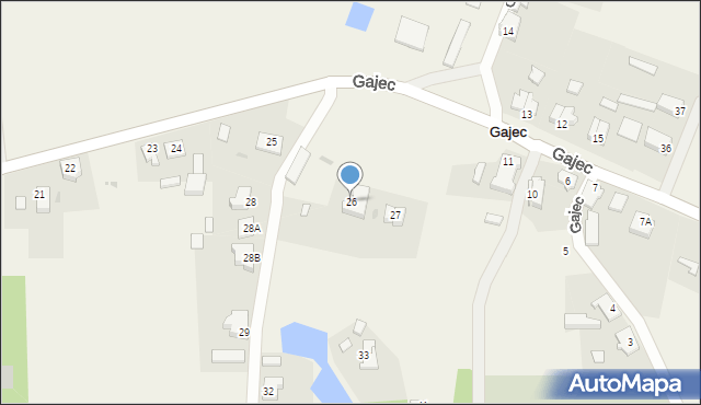 Gajec, Gajec, 26, mapa Gajec