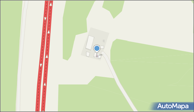 Gajewo, Gajewo-Zabudowania, 11, mapa Gajewo