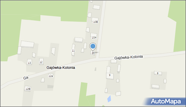 Gajówka-Kolonia, Gajówka-Kolonia, 10, mapa Gajówka-Kolonia