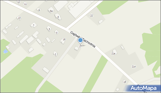 Gajówka Zachodnia, Gajówka Zachodnia, 17, mapa Gajówka Zachodnia