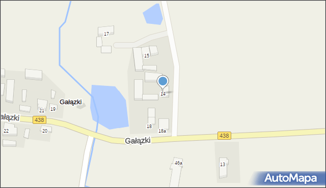 Gałązki, Gałązki, 14, mapa Gałązki