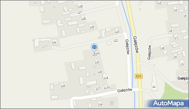 Gałęzów, Gałęzów, 121, mapa Gałęzów