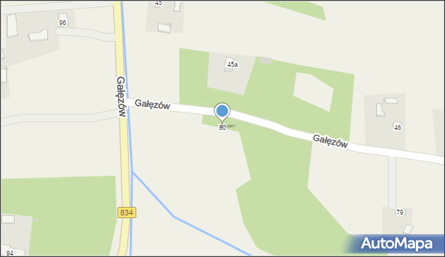 Gałęzów, Gałęzów, 80, mapa Gałęzów