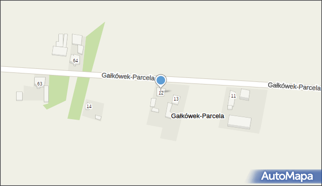 Gałkówek-Parcela, Gałkówek-Parcela, 12, mapa Gałkówek-Parcela