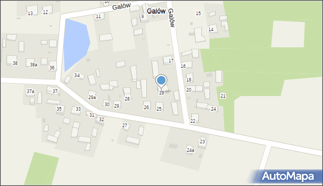 Galów, Galów, 19, mapa Galów