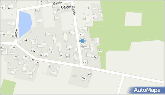 Galów, Galów, 20, mapa Galów