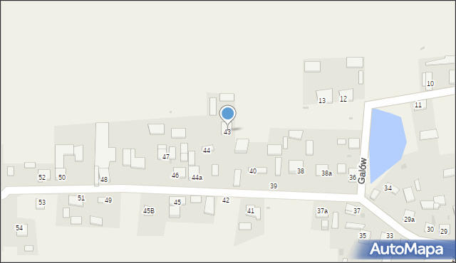 Galów, Galów, 43, mapa Galów