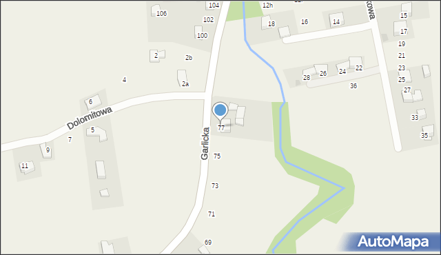 Garlica Murowana, Garlicka, 77, mapa Garlica Murowana
