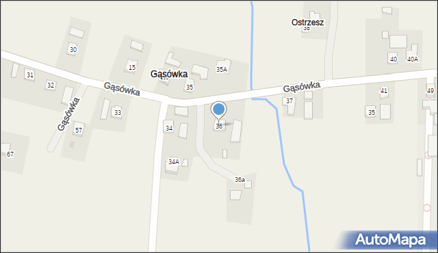 Gąsówka, Gąsówka, 36, mapa Gąsówka