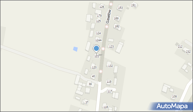Gawłów, Gawłów, 121, mapa Gawłów