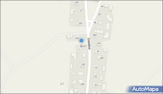 Gawłów, Gawłów, 50, mapa Gawłów