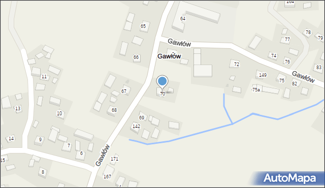 Gawłów, Gawłów, 70, mapa Gawłów