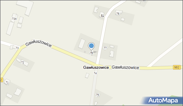 Gawłuszowice, Gawłuszowice, 76, mapa Gawłuszowice