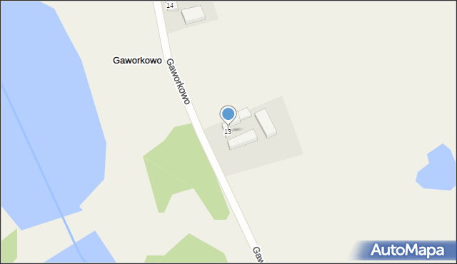 Gaworkowo, Gaworkowo, 13, mapa Gaworkowo