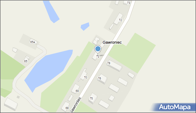 Gawroniec, Gawroniec, 71, mapa Gawroniec